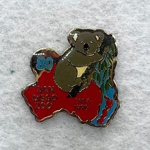 🔮 5/$25 Vintage San Diego Zoo 80 Years 1916 - 1996 Koala Pin